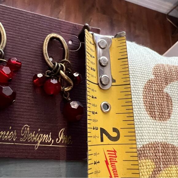 Premier Designs PD Red Beaded Earrings NEW - Picture 5 of 6